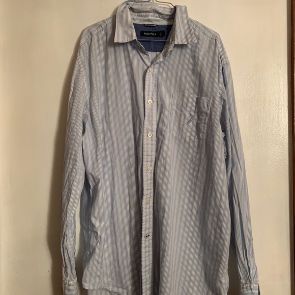 Nautica striped men’s button down - Picture 1 of 4